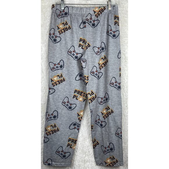 Therabouts Boys Large 14/16 Husky 2 Piece Pajama Set "Press Play" Gamer Gray - Picture 3 of 7